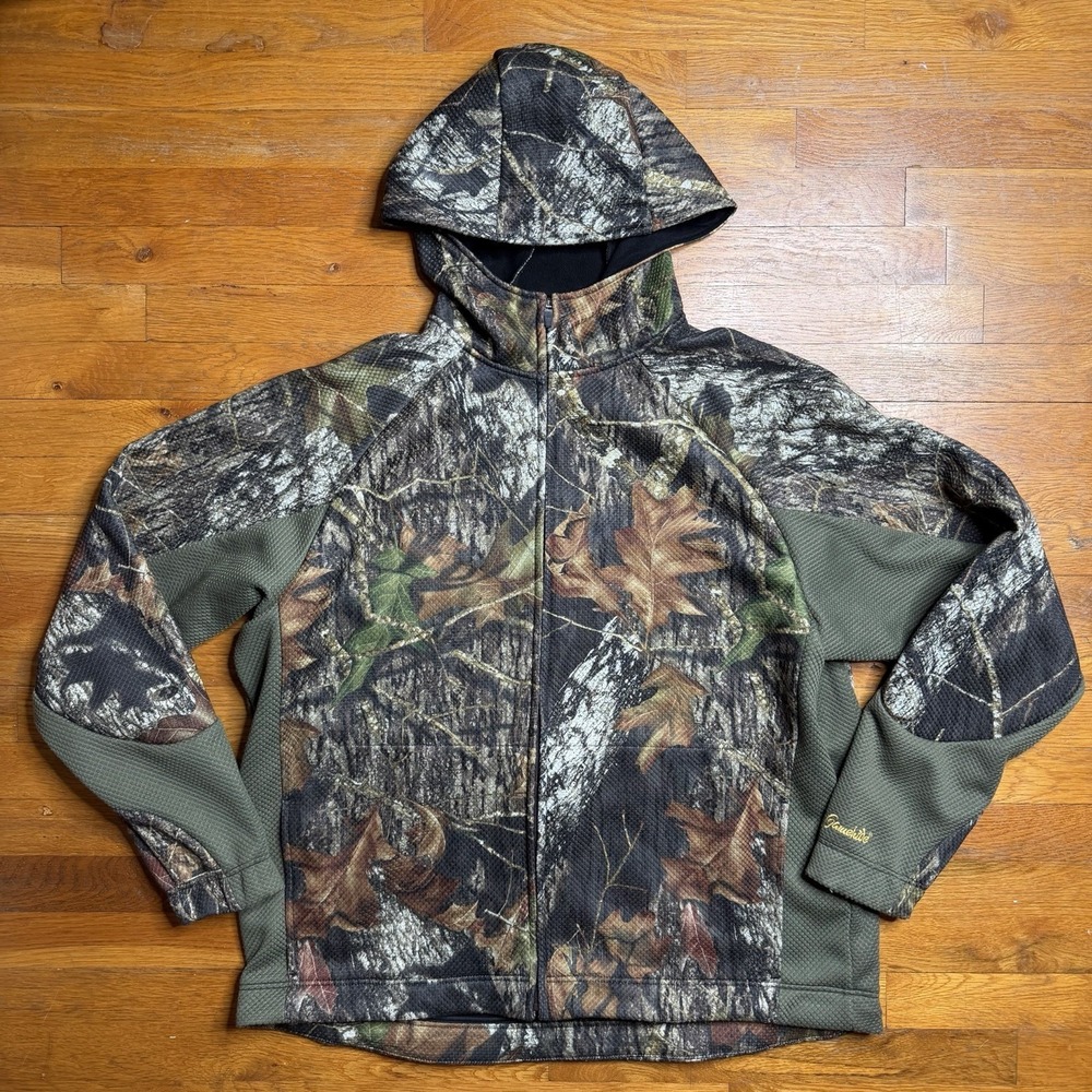 Gamehide Hunting Jacket Hoodie Men XL Camo MT3 Mid‎ Weight Waffle Knit Full Zip
